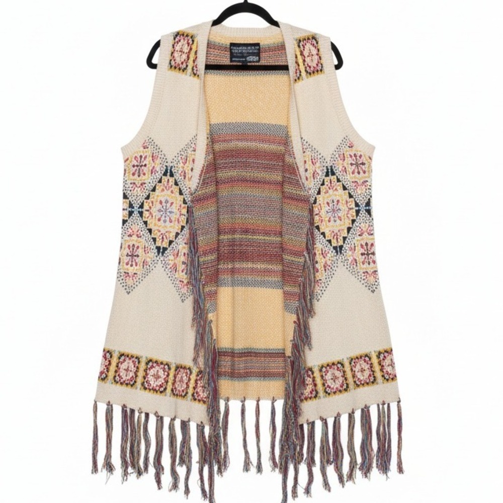 Bohemian Cream Fringe Vest